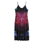 Aries And Astrological Signs Print Jersey Midi Cami Dress