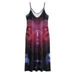 Aries And Astrological Signs Print Jersey Midi Cami Dress