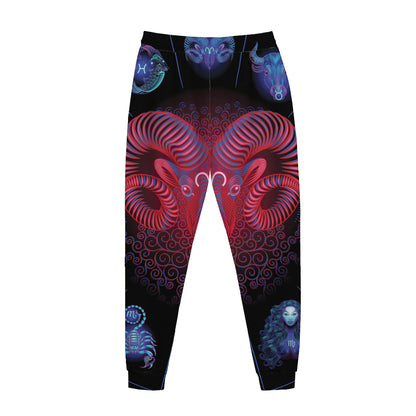 Aries And Astrological Signs Print Jogger Pants