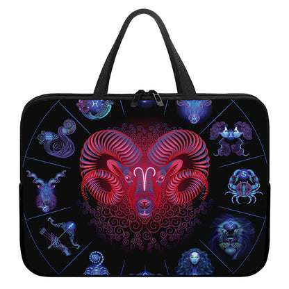 Aries And Astrological Signs Print Laptop Sleeve With Handle