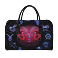 Aries And Astrological Signs Print Leather Duffel Bag