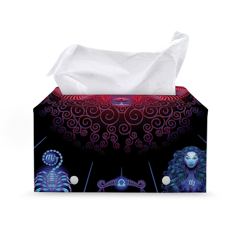 Aries And Astrological Signs Print Leather Tissue Box Cover