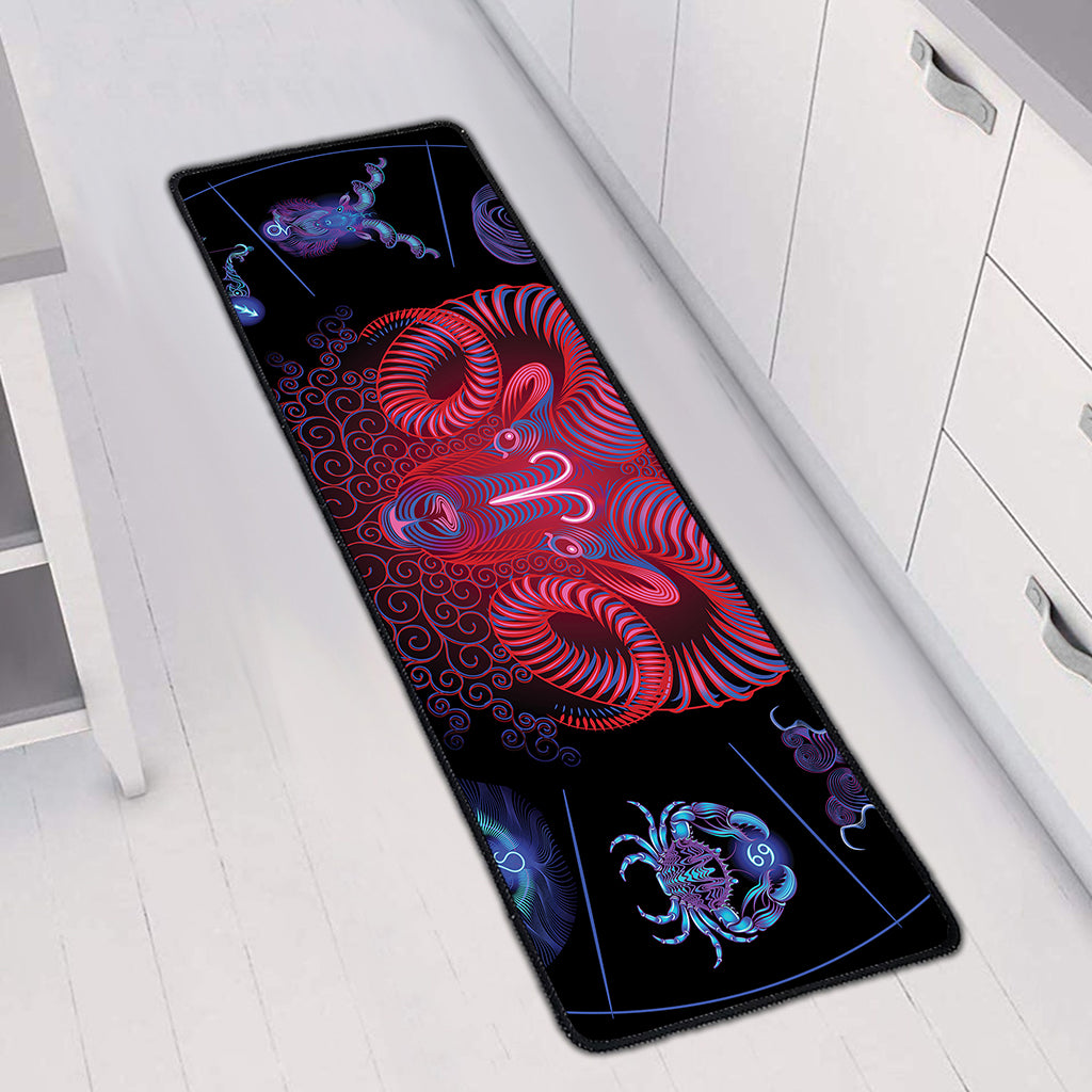 Aries And Astrological Signs Print Long Kitchen Mat
