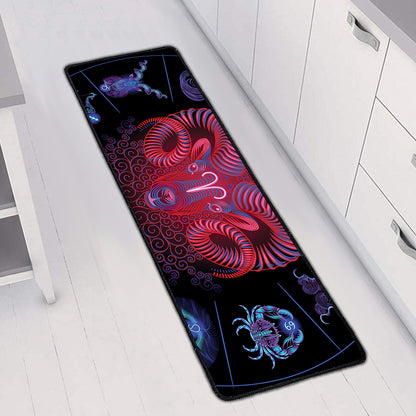 Aries And Astrological Signs Print Long Kitchen Mat