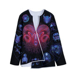 Aries And Astrological Signs Print Long Sleeve Short Coat