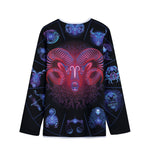 Aries And Astrological Signs Print Long Sleeve Short Coat