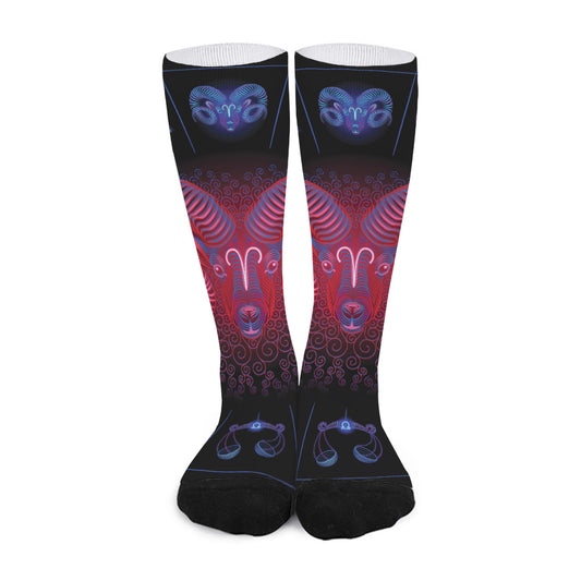 Aries And Astrological Signs Print Long Socks