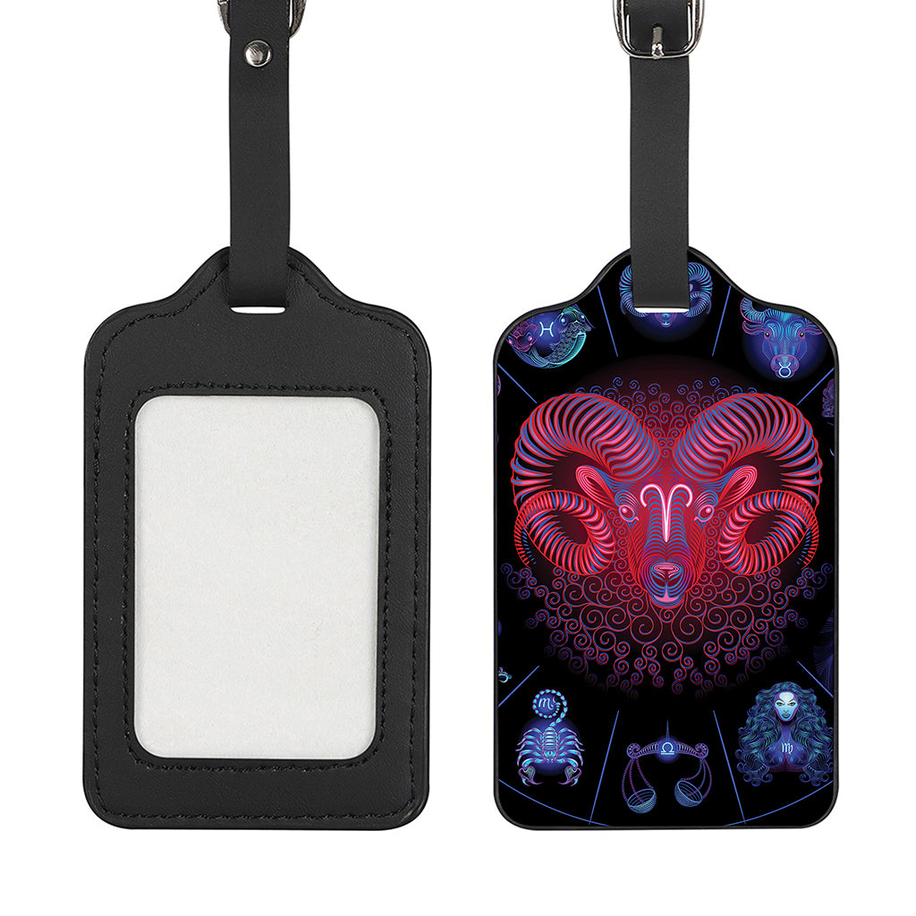 Aries And Astrological Signs Print Luggage Tag