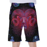 Aries And Astrological Signs Print Men's Beach Shorts