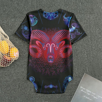 Aries And Astrological Signs Print Men's Bodysuit