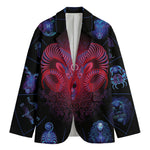 Aries And Astrological Signs Print Men's Cotton Blazer