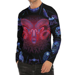 Aries And Astrological Signs Print Men's Long Sleeve Rash Guard