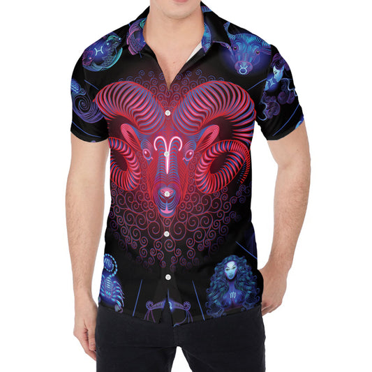 Aries And Astrological Signs Print Men's Shirt
