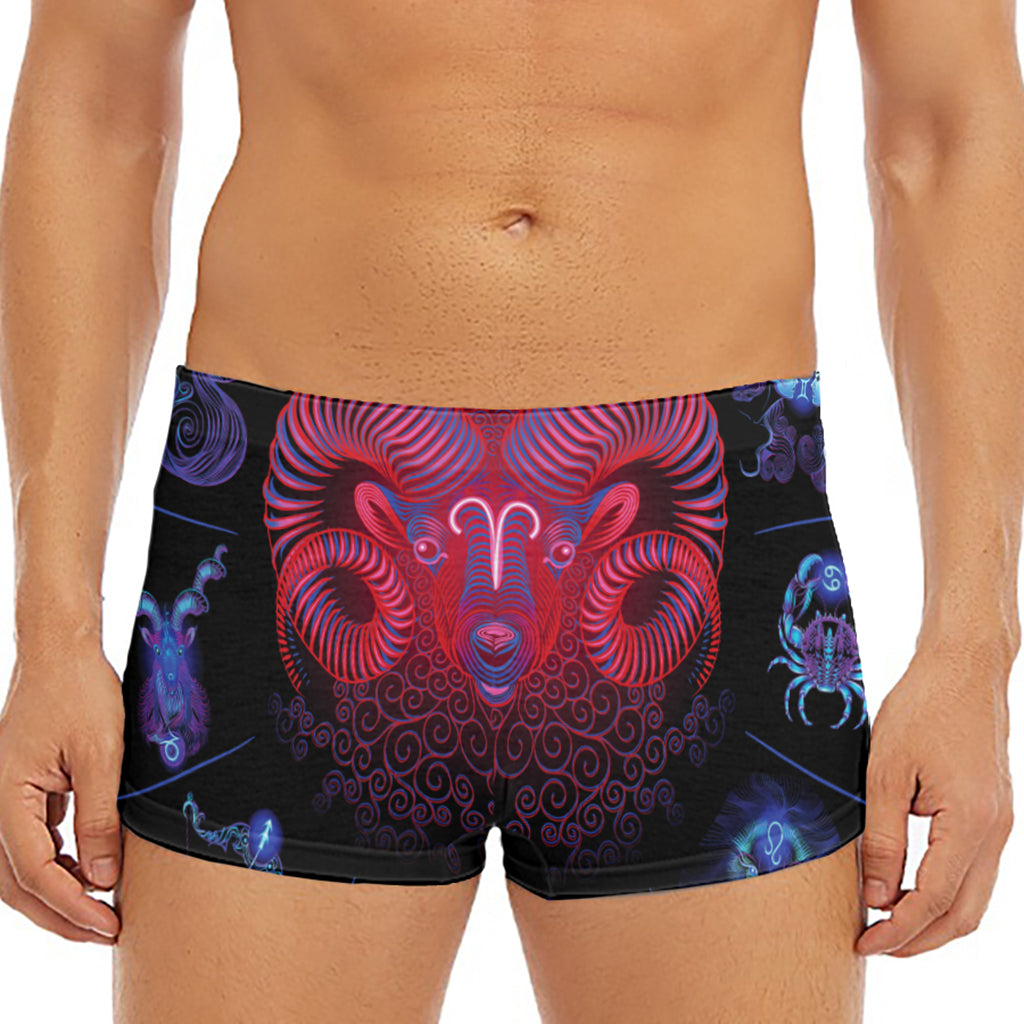 Aries And Astrological Signs Print Men's Short Boxer Briefs