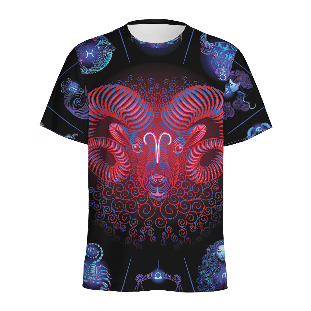Aries And Astrological Signs Print Men's Sports T-Shirt