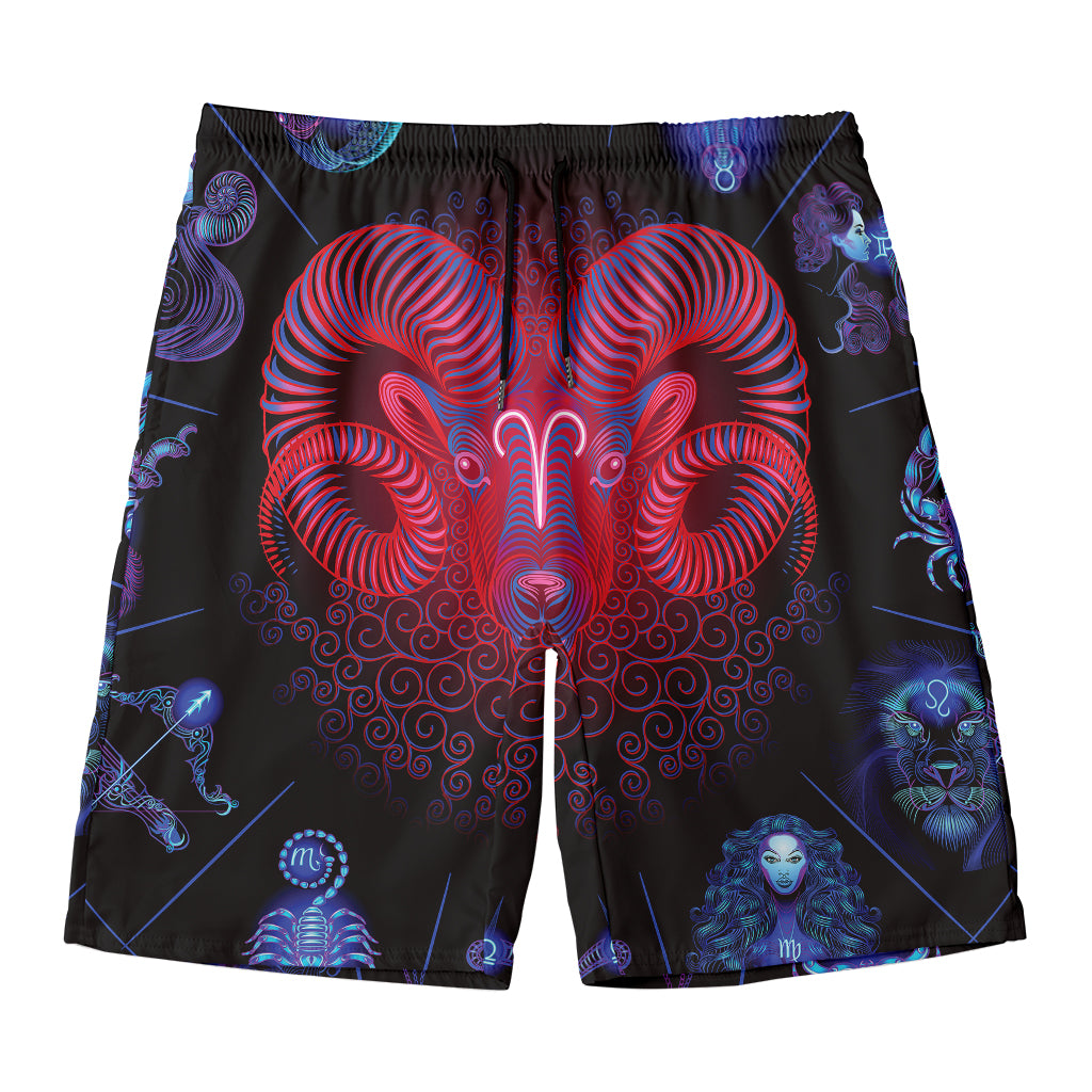 Aries And Astrological Signs Print Men's Swim Trunks