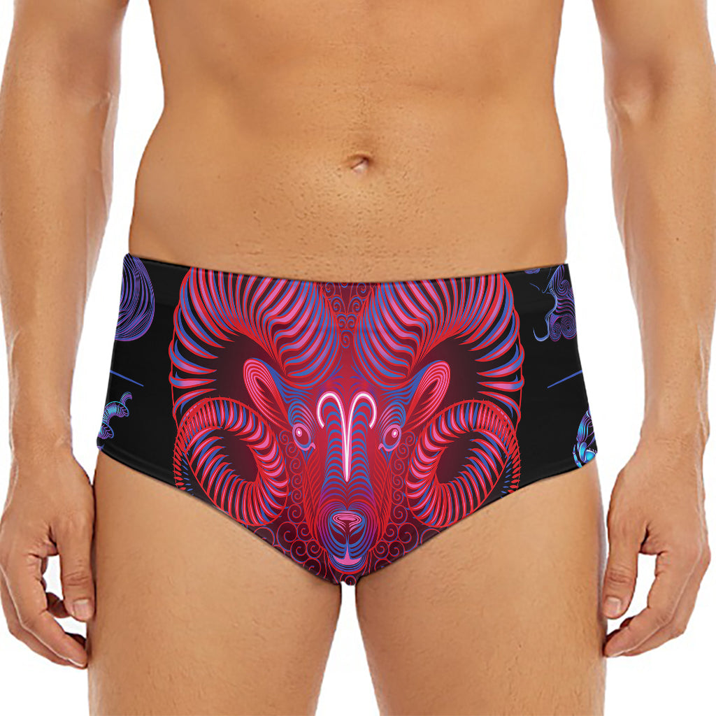 Aries And Astrological Signs Print Men's Triangle Swim Briefs