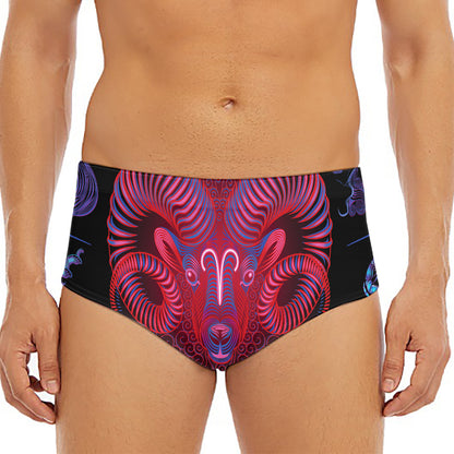 Aries And Astrological Signs Print Men's Triangle Swim Briefs