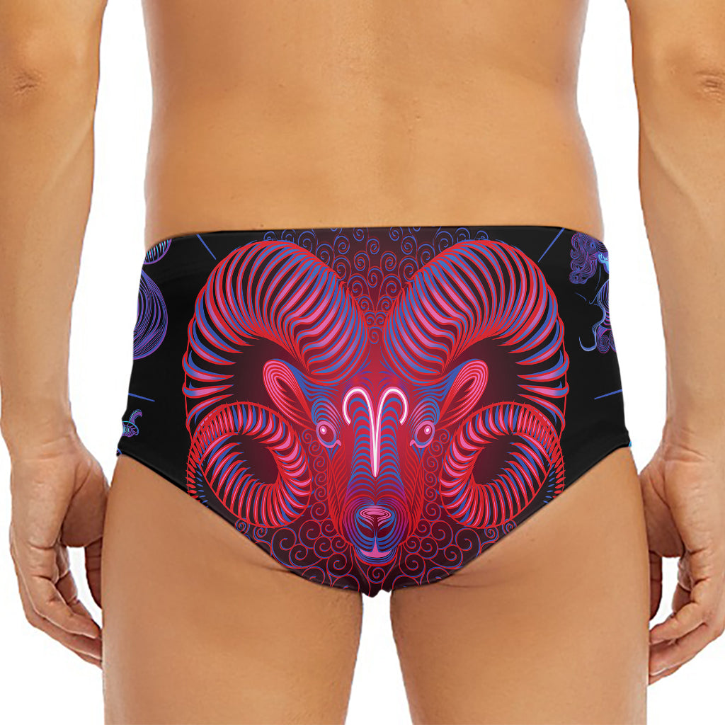 Aries And Astrological Signs Print Men's Triangle Swim Briefs