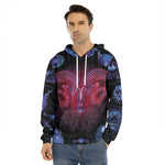 Aries And Astrological Signs Print Men's Velvet Pullover Hoodie