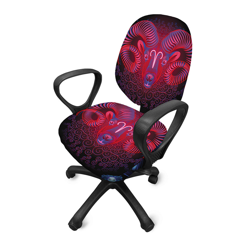 Aries And Astrological Signs Print Office Chair Cover