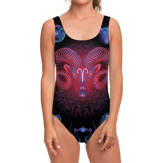 Aries And Astrological Signs Print One Piece Swimsuit
