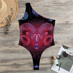 Aries And Astrological Signs Print One Shoulder Bodysuit