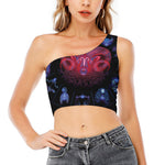 Aries And Astrological Signs Print One Shoulder Crop Top