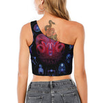 Aries And Astrological Signs Print One Shoulder Crop Top