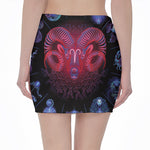 Aries And Astrological Signs Print Pencil Mini Skirt