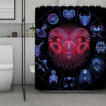 Aries And Astrological Signs Print Polyester Shower Curtain