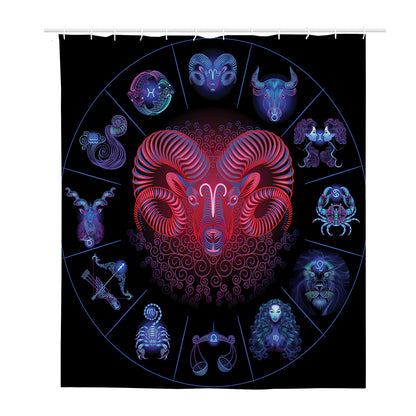Aries And Astrological Signs Print Polyester Shower Curtain