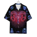 Aries And Astrological Signs Print Rayon Hawaiian Shirt