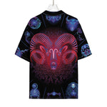 Aries And Astrological Signs Print Rayon Hawaiian Shirt