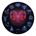 Aries And Astrological Signs Print Round Blanket