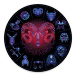 Aries And Astrological Signs Print Round Floor Mat