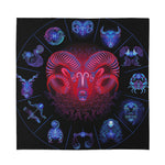 Aries And Astrological Signs Print Silk Bandana