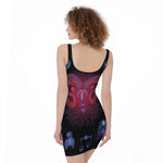 Aries And Astrological Signs Print Sleeveless Bodycon Dress