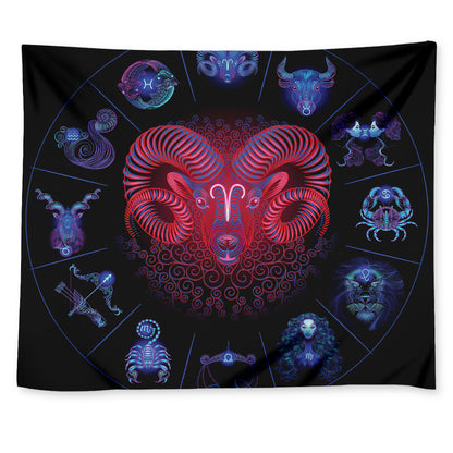 Aries And Astrological Signs Print Tapestry
