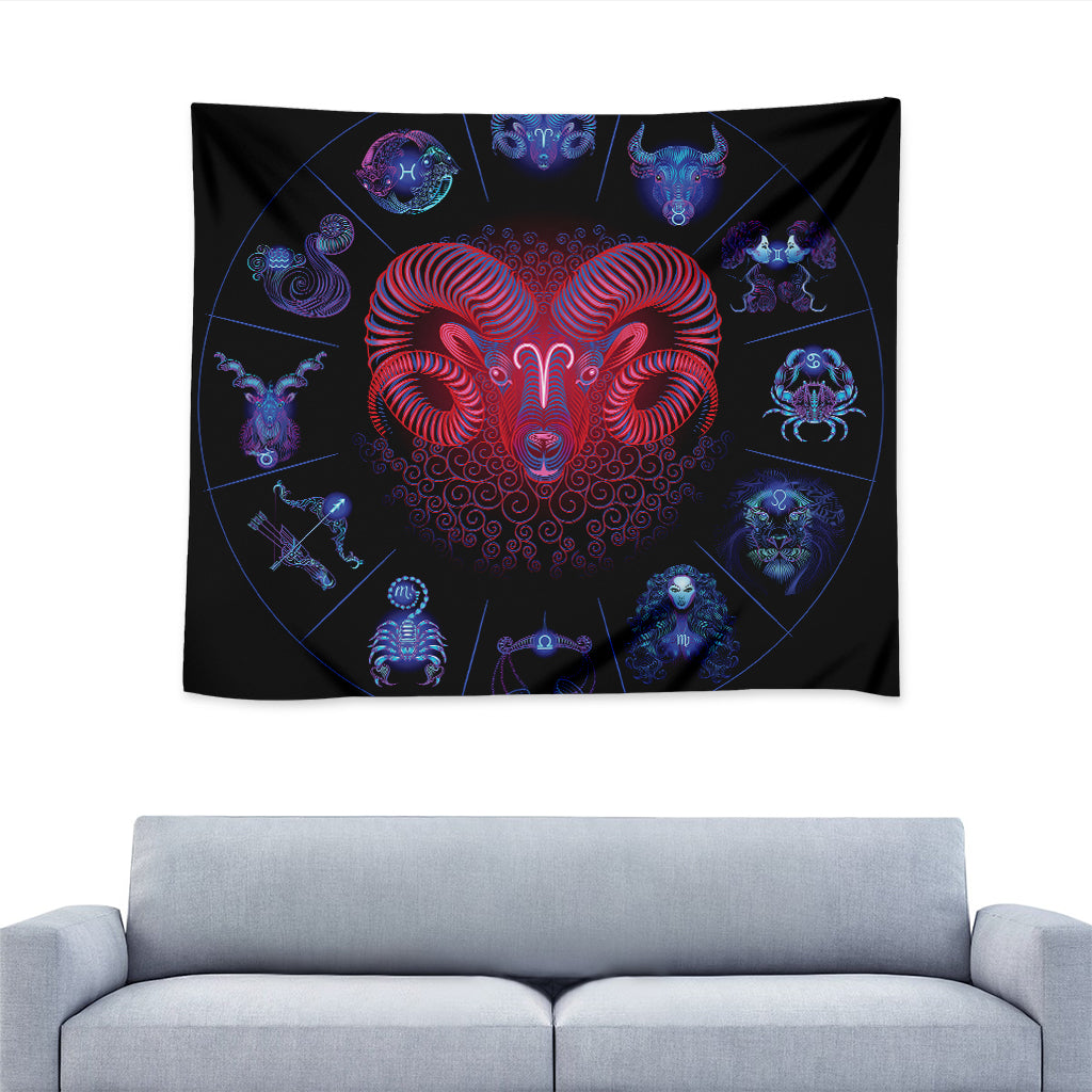 Aries And Astrological Signs Print Tapestry