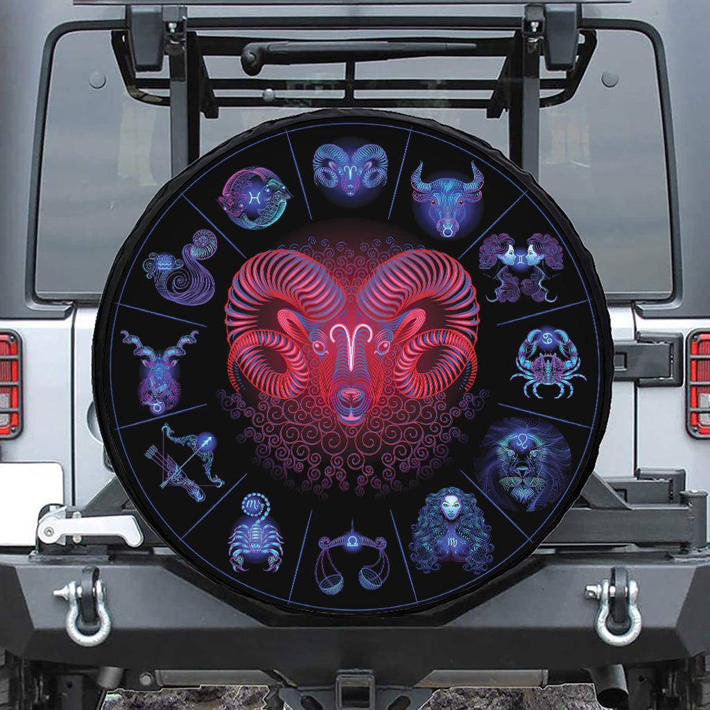Aries And Astrological Signs Print Tire Cover