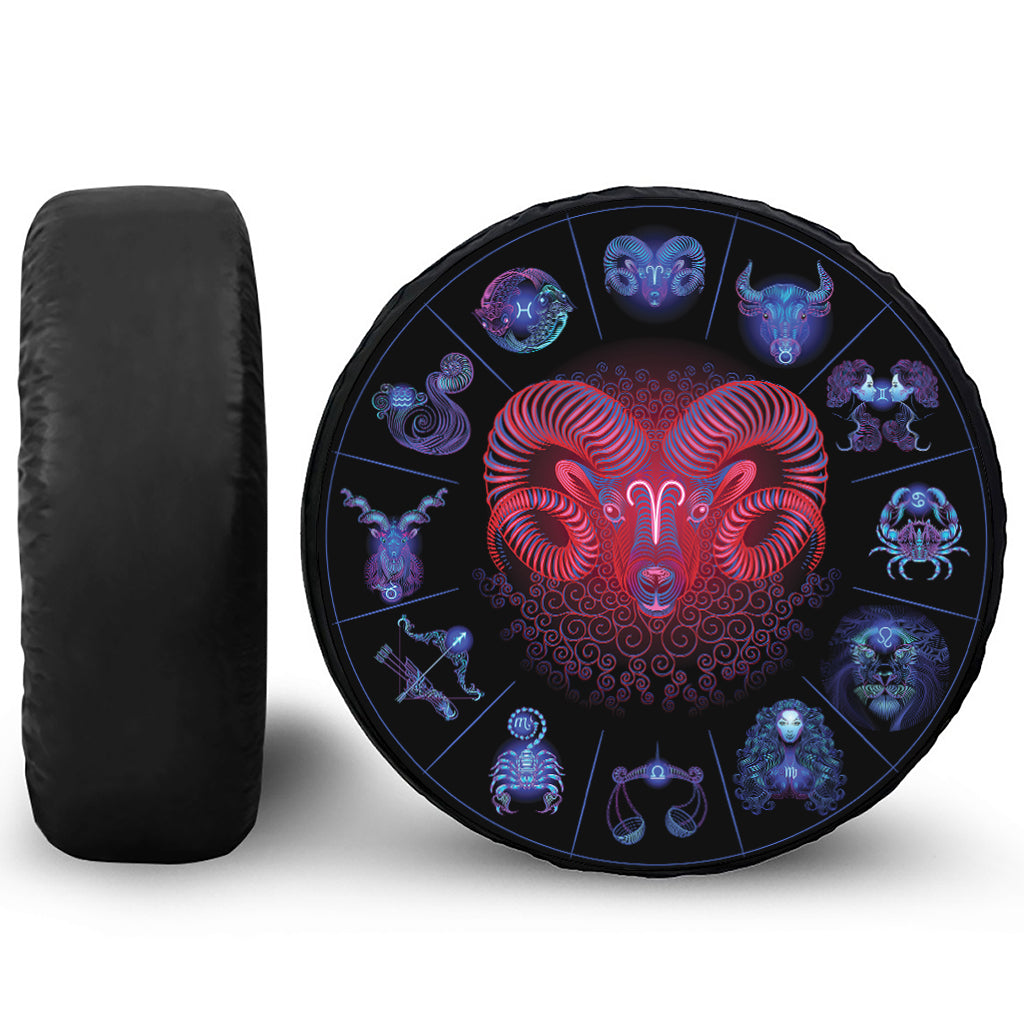 Aries And Astrological Signs Print Tire Cover