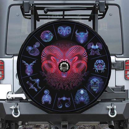 Aries And Astrological Signs Print Tire Cover With Camera Hole