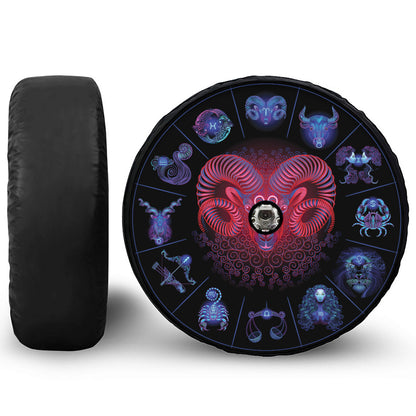 Aries And Astrological Signs Print Tire Cover With Camera Hole