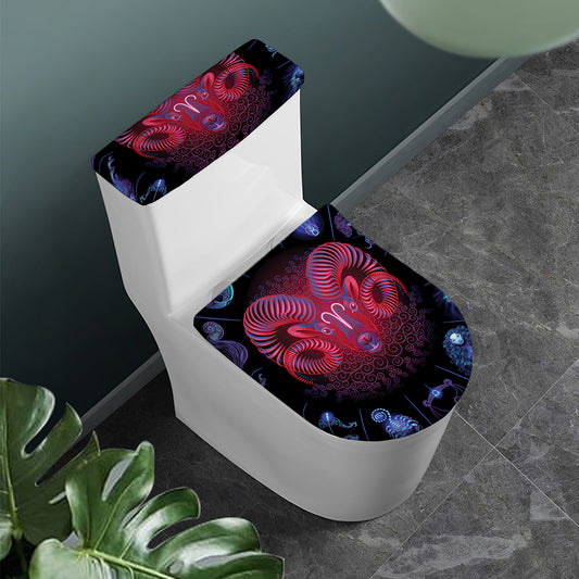 Aries And Astrological Signs Print Toilet Lid And Tank Cover Set
