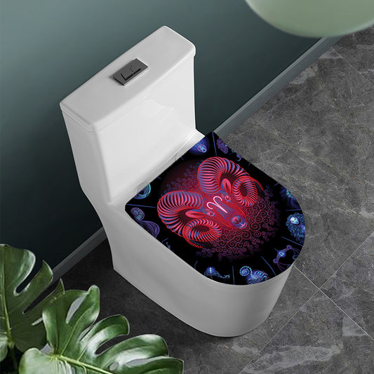Aries And Astrological Signs Print Toilet Lid Cover