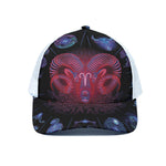 Aries And Astrological Signs Print White Mesh Trucker Cap