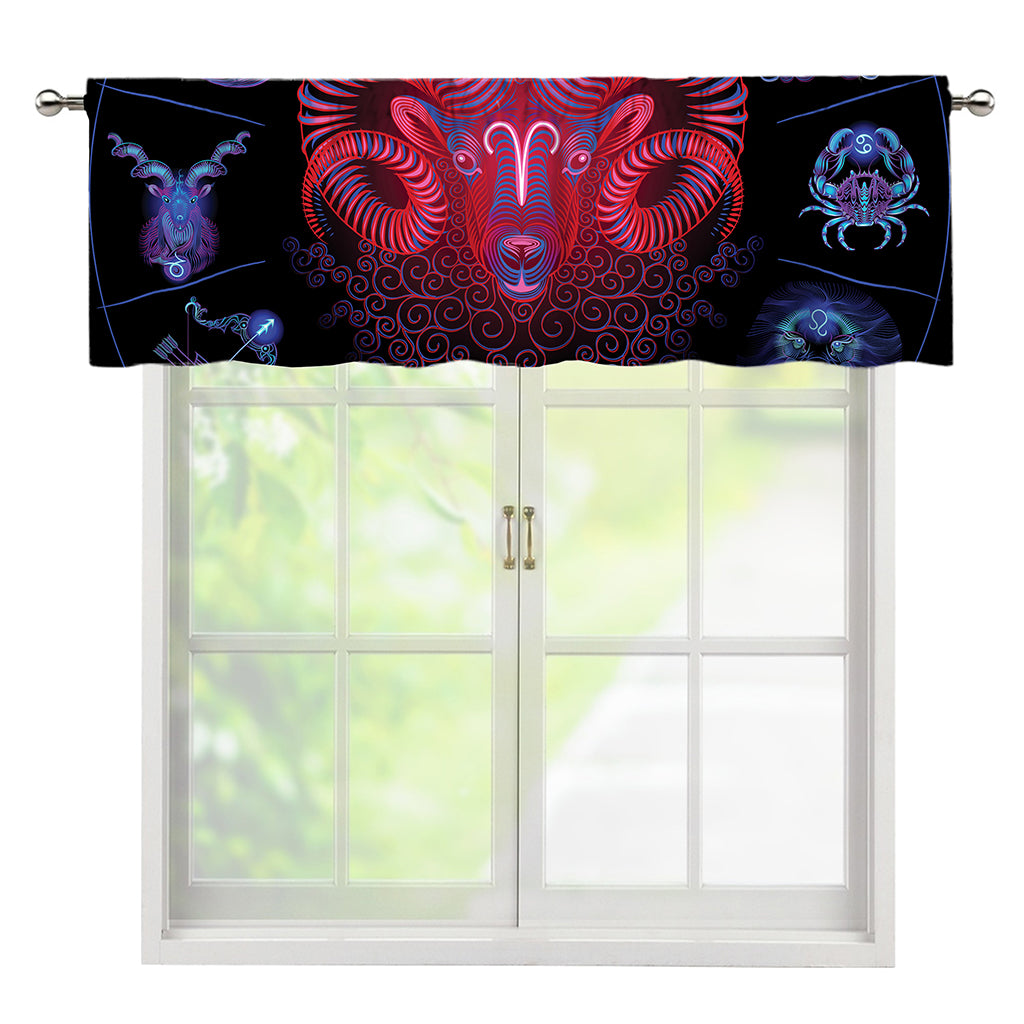 Aries And Astrological Signs Print Window Valance