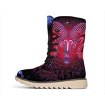 Aries And Astrological Signs Print Winter Boots