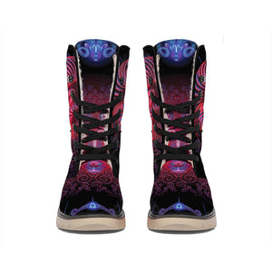 Aries And Astrological Signs Print Winter Boots